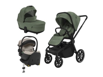 Set kočárek Move Cross 5 + hluboká korba  Move XL 5 + autosedačka XM dle vlastního výběru + báze (Varianta Rocky Green)