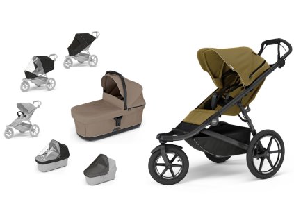 JAMAR THULE URBAN GLIDE 3 Nutria + hnědá korbička + orig. doplňky(1)