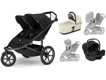 JAMAR THULE URBAN GLIDE 3 double + korbička Soft Beige + adaptéry1)