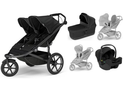 JAMAR THULE URBAN GLIDE 3 double + korbička Black + adaptéry1)