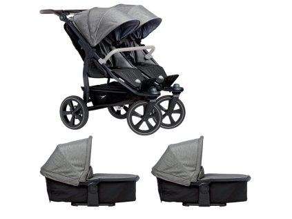 Tfk set duo2 frame 2025 - air chamber wheel + carrycot + seat prem. grey
