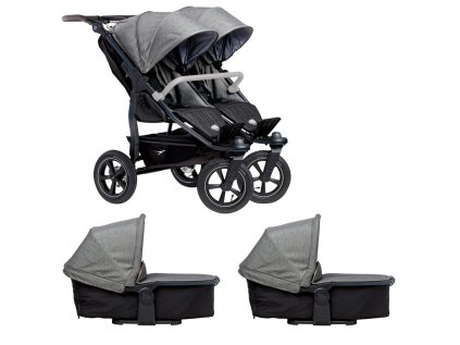 Tfk set duo2 frame 2025 - air wheel carrycot + seat prem. grey