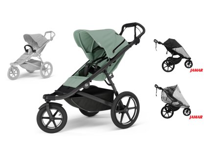 JAMAR set THULE kočárek Urban Glide mist green + neor. 4v1