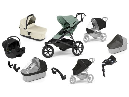 Jamar thule mist green + Sand Beige+přísl. + graco