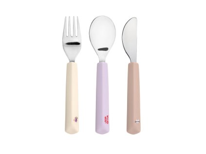 LÄSSIG Cutlery with Silicone Handle 3pcs Tiny Team cat