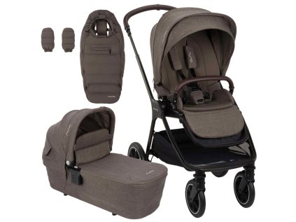 Nuna TRIV™ lx + LYTL™ + Winter set chestnut  kombinovaný kočárek Úžasně lehký a skladný