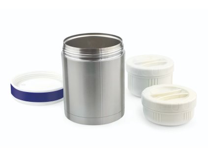 Nerezová termoska 1l s 2 miskami