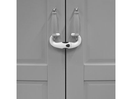 Zámek na úchyty skříněk U, white/grey