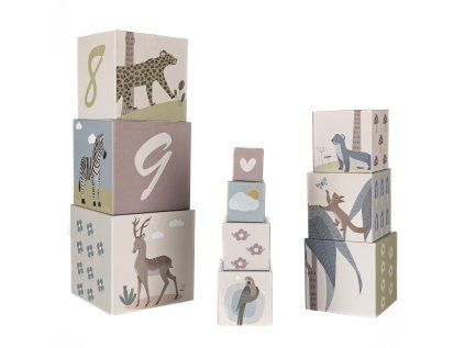 Dětské stohovací kostky kartonové 10ks