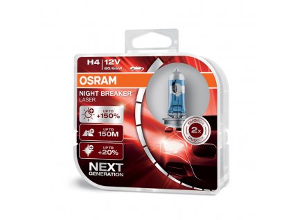 OSRAM 12V H4 60/55W night breaker laser (2ks) Duo-box