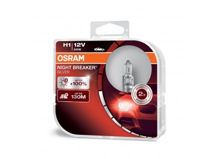 OSRAM 12V H1 55W night breaker silver (2ks) Duo-box