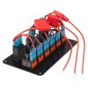Panel s 6x spínači, CL, voltmetr + USB zásuvka, 12/24V