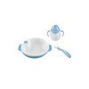 Set termotalířku s silikonovou lžičkou a hrnečkem, Pastel blue