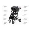 Set kočárek Quest+ korba+ adaptéry+ autosedačka+ báze, Vulcan Black/Silver