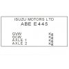 ISUZU typový štítek, ISUZU štítek, ISUZU výrobní štítek, ISUZU typový štítek vozidla, ISUZU štítek, ISUZU PVC štítek