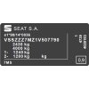 SEAT typový štítek, SEAT štítek, SEAT výrobní štítek, SEAT typový štítek vozidla, SEAT štítek, SEAT PVC štítek