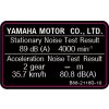 YAMAHA typový štítek, YAMAHA štítek, YAMAHA výrobní štítek, YAMAHA typový štítek vozidla, YAMAHA štítek, YAMAHA PVC štítek