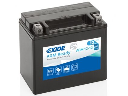 motobaterie exide 12v 12ah 200a agm12 12 ytx14 bs