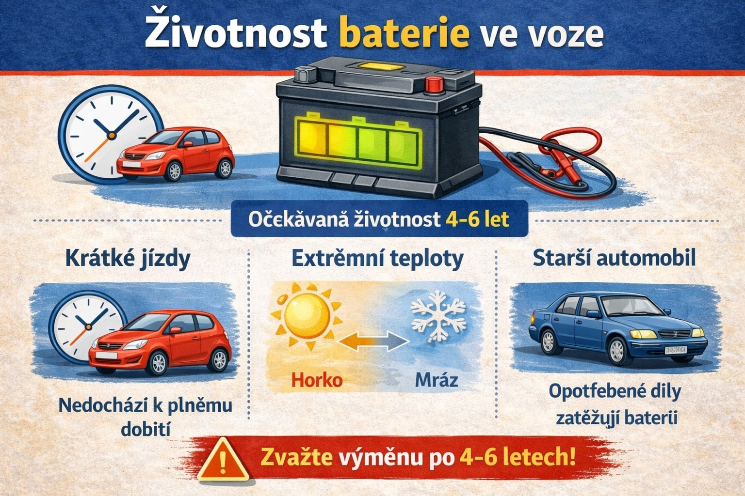 Jak poznat, že je autobaterie slabá nebo na konci životnosti?