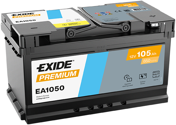 Autobaterie Exide PREMIUM CARBON BOOST 12V 105AH 850A EA1050