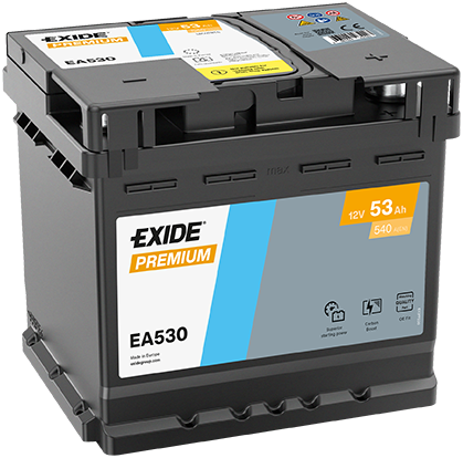 Exide 12V/53AH PREMIUM CARBON BOOST EA-530