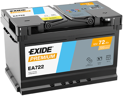 Autobaterie Exide PREMIUM CARBON BOOST 12V 72AH 720A EA722