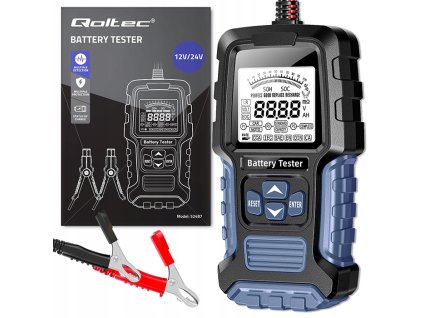 Qoltec Digitalny tester merac baterie s LCD displejom 12V 24V 3Ah 250Ah