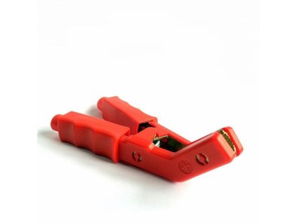 Kleště bateriové zahlé 650A, červené