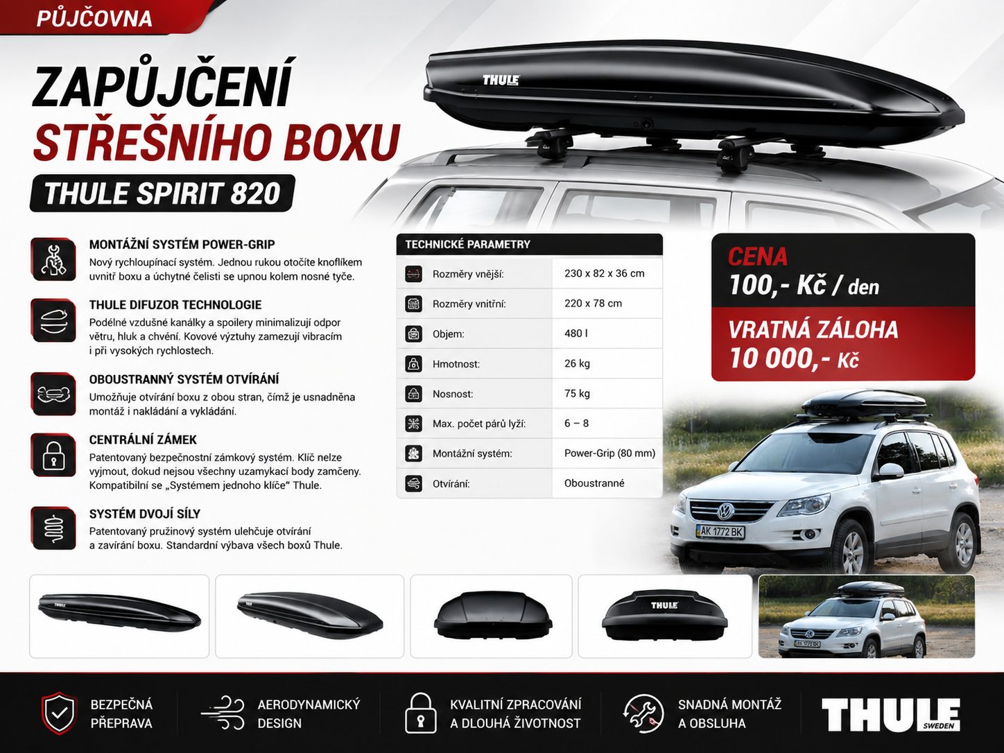 Zapůjčení střešního boxu