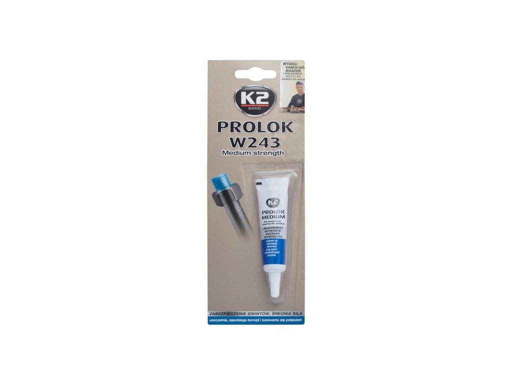 K2 PROLOK MEDIUM TYPE 243 - 6 ml - fixátor šroubových spojů (modrý)