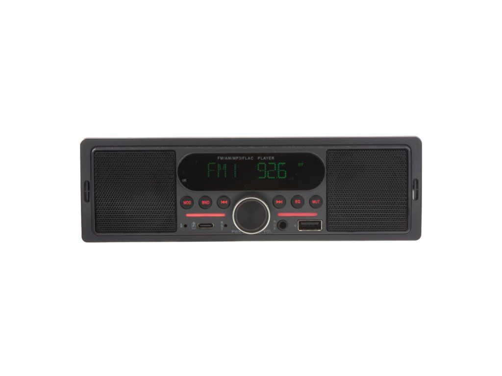 1DIN autorádio Bluetooth/USB/USB-C/AUX, s vestavěnými reproduktory