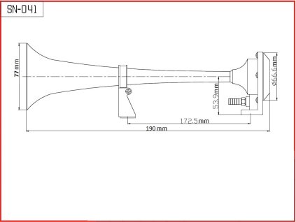 1-tónová fanfára 180mm, 12V s kompresorem
