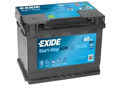 Autobaterie EXIDE Start-Stop AGM 12V 60Ah EK-600