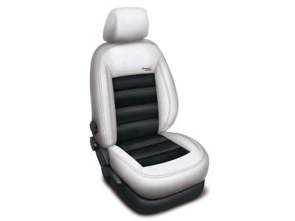 Autopotahy Ford Focus III, bez zadní loketní opěrky, AUTHENTIC LEATHER, bíločerné