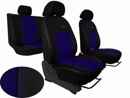 Autopotahy HYUNDAI I 10 II, od r. v. 2013-2020, EXCLUSIVE kůže a alcantara modré