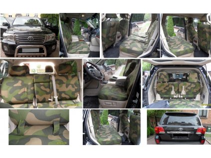 Autopotahy TOYOTA LAND CRUISER V8, 5 míst, MODEL 2016, ARMY styl