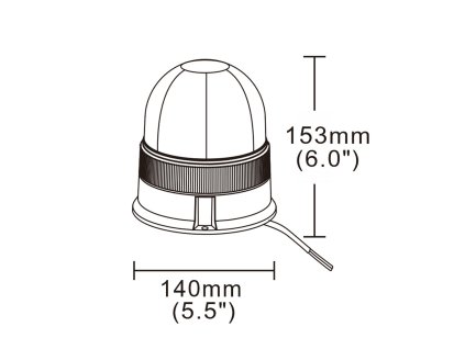 Halogen maják, 12 i 24V, oranžový fix, ECE R65
