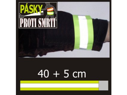 LEMAC-Reflexní páska rychloupínací, Hi-Vis žlutá, délka 40cm