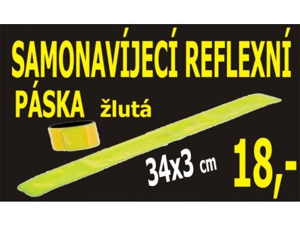 LEMAC-Reflexní páska samonavíjecí, žlutá 34x3 cm