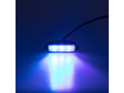 x MINI PREDATOR 3x1W LED, 12-24V, modrý, ECE R10