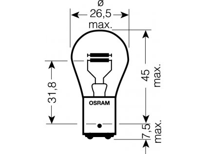 OSRAM 12V P21/4W (BAZ15d) 21/4W standard (10ks)
