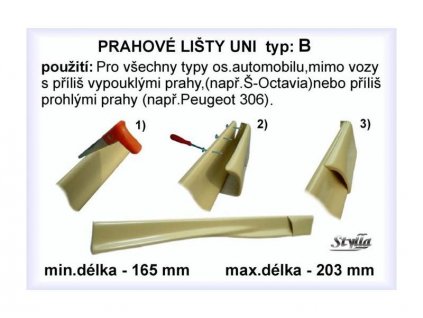 Universální prahové lišty - prahy Stylla UNI B pár