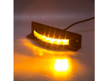 Výstražné LED světlo vnější, 12-24V, 6x3W, oranžové, ECE R65