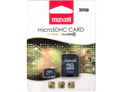 Paměťová karta MAXELL micro SDHC 32GB včetně adaptéru