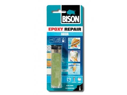 BISON EPOXY REPAIR AQUA  voděodolná dvousložková epoxidová plastelína pro lepení pod vodou 56 g