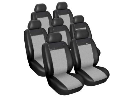 Autopotahy Ford Galaxy III, od r. 2006, 1X PŘEDNÍ LOKETNÍ OPĚRKA, 7 míst, Eko kůže šedá