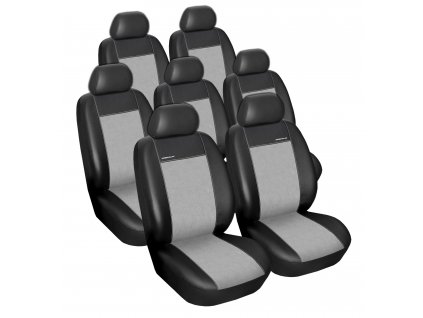 Autopotahy SEAT ALHAMBRA II, od r. 2010, 7 míst, Eko kůže šedé