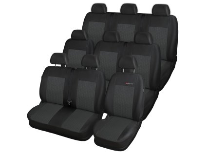 Autopotahy FORD TRANSIT VII, 9 míst, NEDĚLENÁ ZADNÍ OPĚRADLA, od r. 2014, antracit