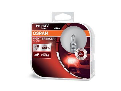 x OSRAM 12V H1 55W night breaker silver (2ks) Duo-box