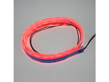 LED silikonový extra plochý pásek červený 12 V, 60 cm
